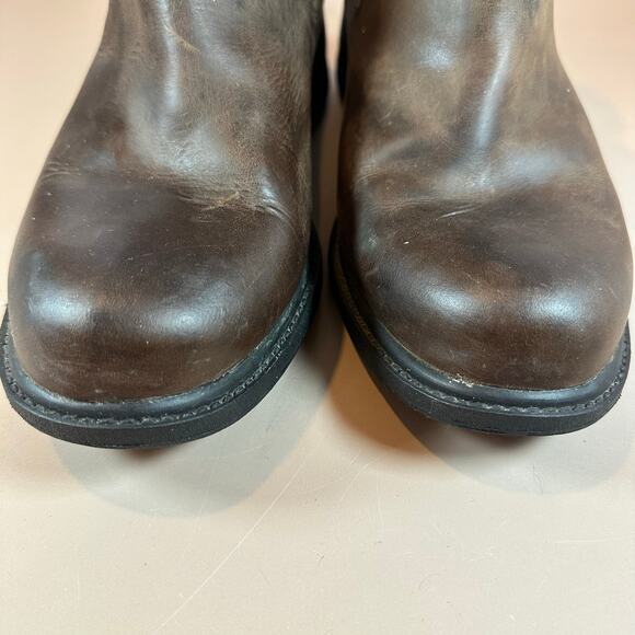 LL Bean Brown Leather Men's Chelsea Boots Pull On Ankle Booties Size 7 - Picture 4 of 11